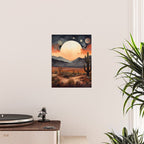 Desert Nights - Cactus Moon Illustration Poster Gallery Image 2