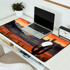 Desert Nights - Cactus Moon Illustration Desk Mat Gallery Image 2