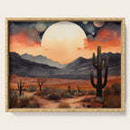 Desert Nights - Cactus Moon Illustration Serving Tray Gallery Image 1