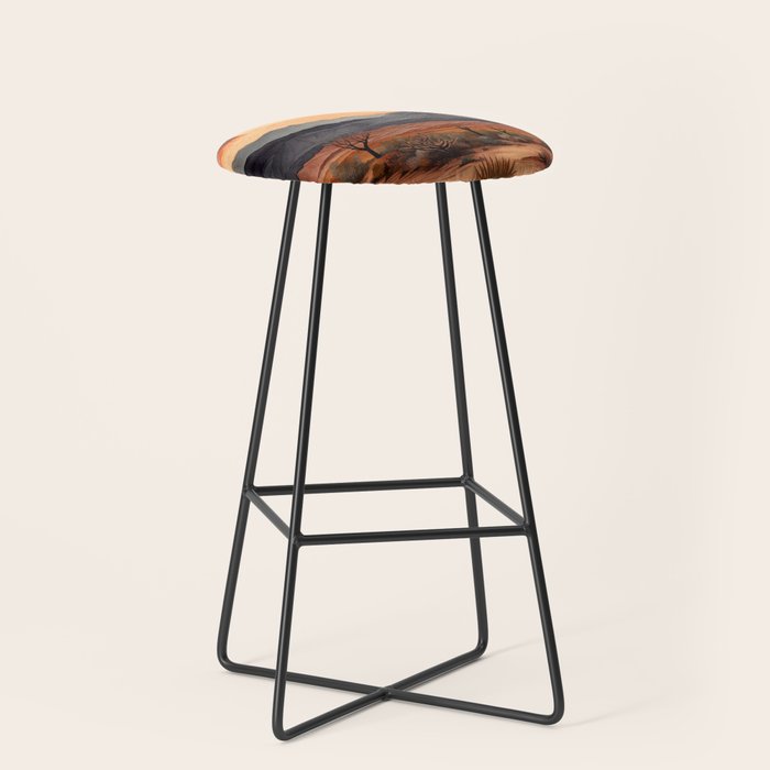 Desert Nights - Cactus Moon Illustration Stool Gallery Image 1