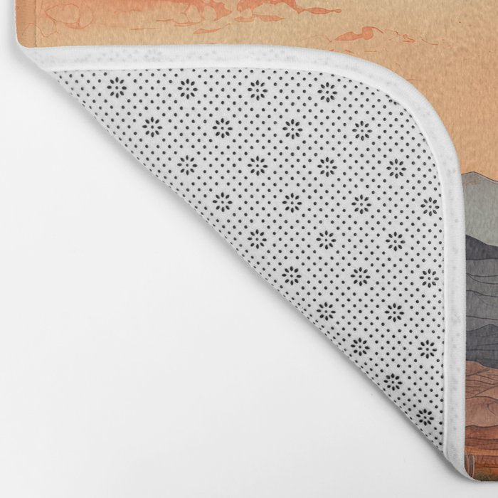 Desert Nights - Cactus Moon Illustration Bath Mat Gallery Image 2