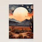 Desert Nights - Cactus Moon Illustration Stationery Card Gallery Image 2