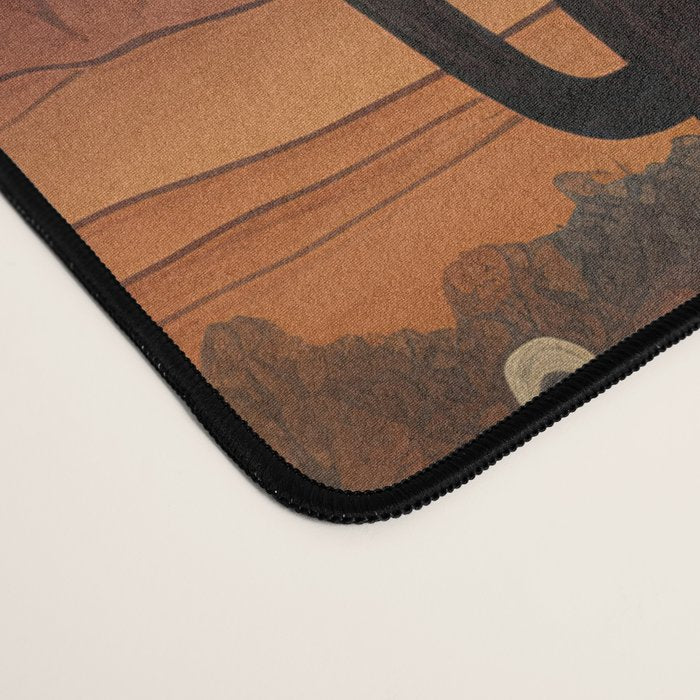 Desert Nights - Cactus Moon Illustration Desk Mat Gallery Image 4