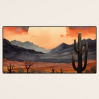 Desert Nights - Cactus Moon Illustration Desk Mat Gallery Image 3
