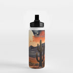 Desert Nights - Cactus Moon Illustration Water Bottle Gallery Image 2