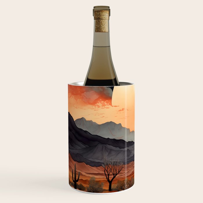 Desert Nights - Cactus Moon Illustration Wine Chiller Gallery Image 2