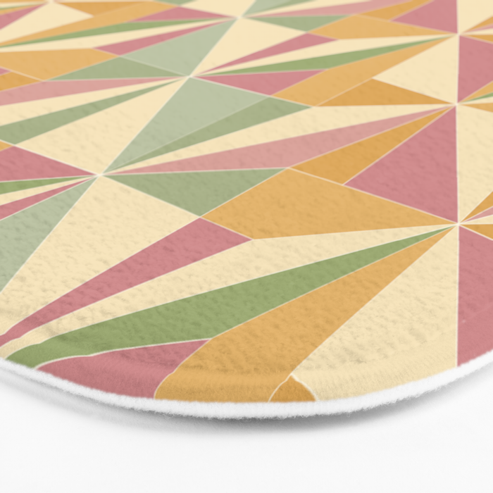 Kaleidoscope Tile Pattern XIII Neutral Earthy Pastel Bath Mat Gallery Image 3