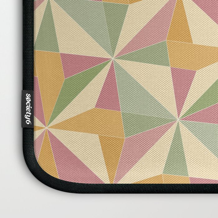 Kaleidoscope Tile Pattern XIII Neutral Earthy Pastel Laptop Sleeve Gallery Image 3
