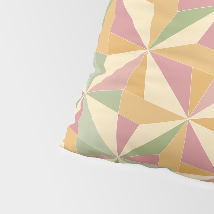 Kaleidoscope Tile Pattern XIII Neutral Earthy Pastel Pillow Sham Gallery Image 4