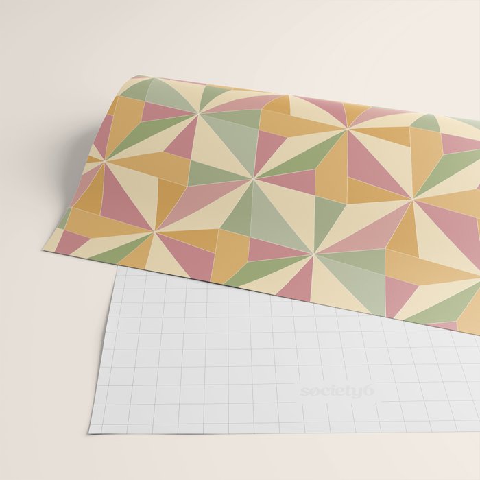 Kaleidoscope Tile Pattern XIII Neutral Earthy Pastel Wrapping Paper Gallery Image 2