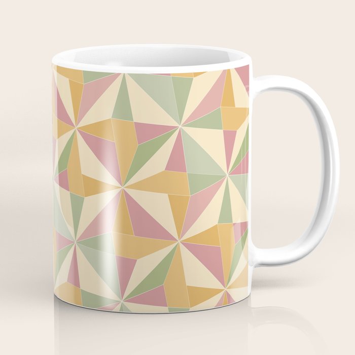 Kaleidoscope Tile Pattern XIII Neutral Earthy Pastel Coffee Mug Gallery Image 1