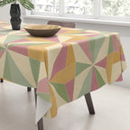 Kaleidoscope Tile Pattern XIII Neutral Earthy Pastel Tablecloth Gallery Image 3
