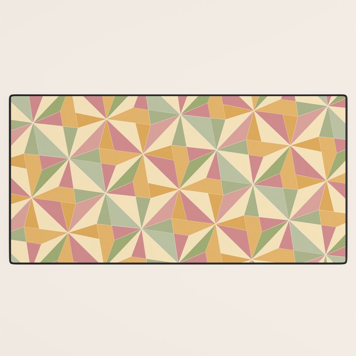 Kaleidoscope Tile Pattern XIII Neutral Earthy Pastel Desk Mat Gallery Image 3