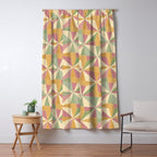 Kaleidoscope Tile Pattern XIII Neutral Earthy Pastel Window Curtain Gallery Image 5
