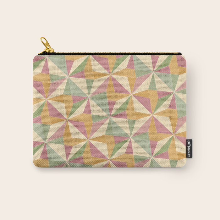 Kaleidoscope Tile Pattern XIII Neutral Earthy Pastel Carry All Pouch Gallery Image 1