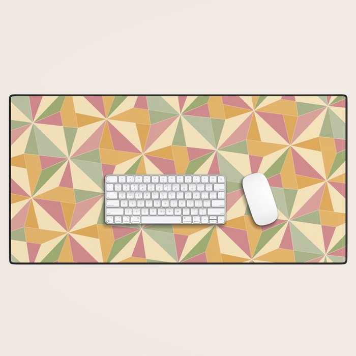 Kaleidoscope Tile Pattern XIII Neutral Earthy Pastel Desk Mat Gallery Image 1