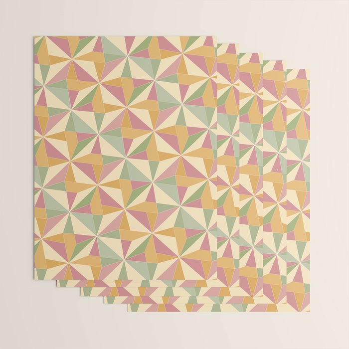 Kaleidoscope Tile Pattern XIII Neutral Earthy Pastel Wrapping Paper Gallery Image 3