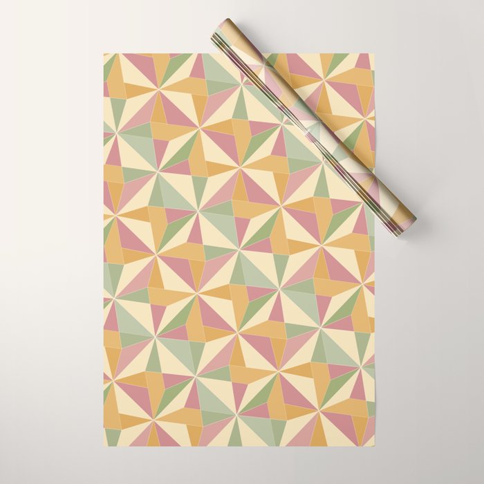 Kaleidoscope Tile Pattern XIII Neutral Earthy Pastel Wrapping Paper Gallery Image 1