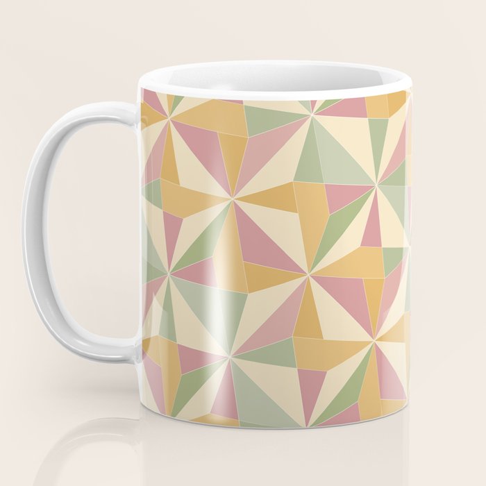 Kaleidoscope Tile Pattern XIII Neutral Earthy Pastel Coffee Mug Gallery Image 3