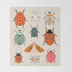 Beetles and butterfies Throw Blanket Gallery Image 2