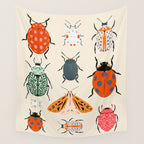 Beetles and butterfies Wall Tapestry Gallery Image 4