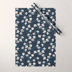 Daisy Florals on Navy Wrapping Paper Gallery Image 1
