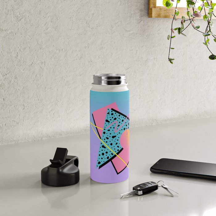 Memphis pattern 93 - 80s / 90s Retro Water Bottle Gallery Image 4