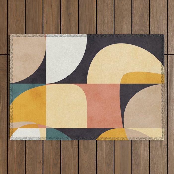 modern shapes 8 Outdoor Rug Gallery Image 1
