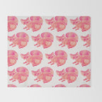 Watercolor Raccoon - Pink Palette Throw Blanket Gallery Image 2