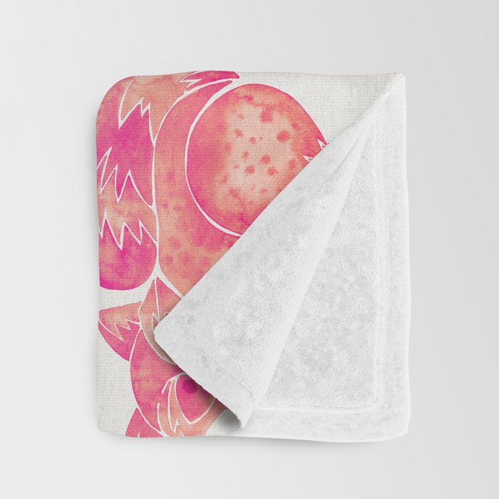 Watercolor Raccoon - Pink Palette Throw Blanket Gallery Image 3