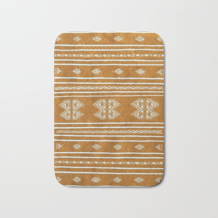Yellow ochre kilim carpet Bath Mat Gallery Image 1