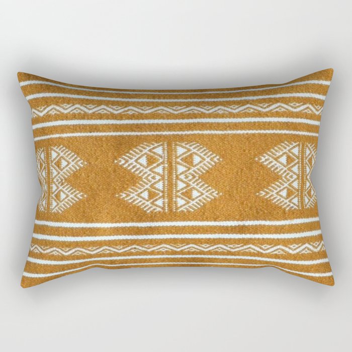 Yellow ochre kilim carpet Rectangular Pillow Gallery Image 1