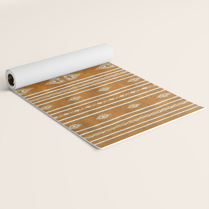 Yellow ochre kilim carpet Yoga Mat Gallery Image 2