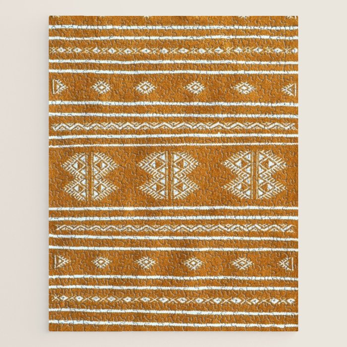 Yellow ochre kilim carpet Jigsaw Puzzle Gallery Image 1