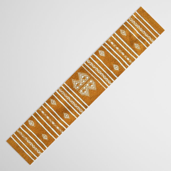 Yellow ochre kilim carpet Table Runner Gallery Image 3