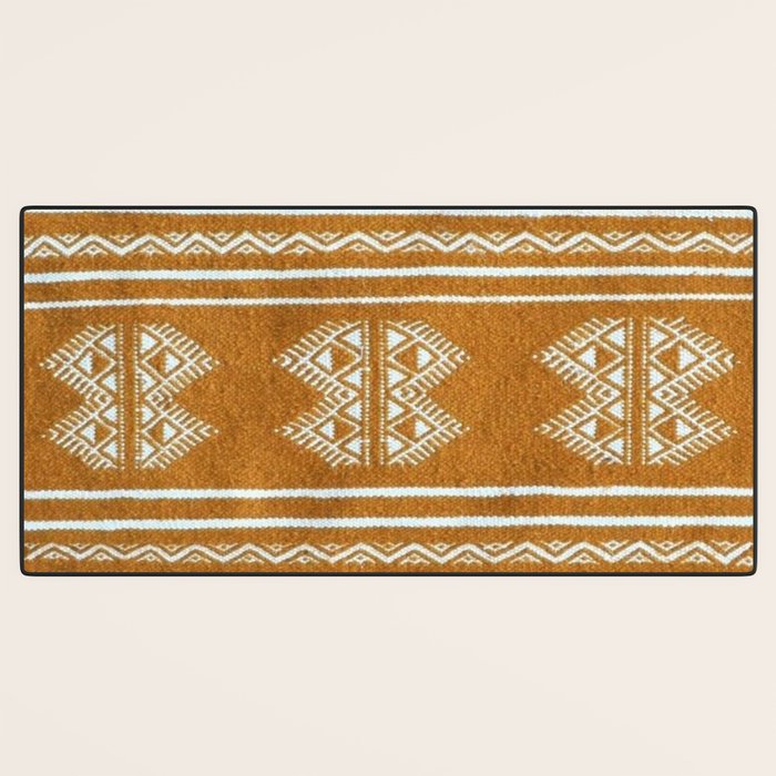 Yellow ochre kilim carpet Desk Mat Gallery Image 3
