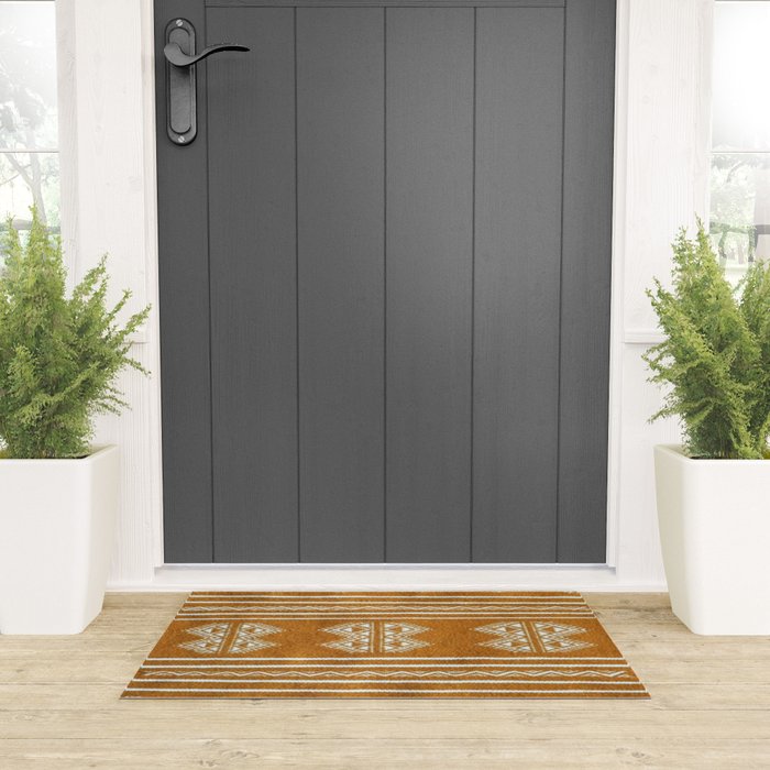 Yellow ochre kilim carpet Welcome Mat Gallery Image 3