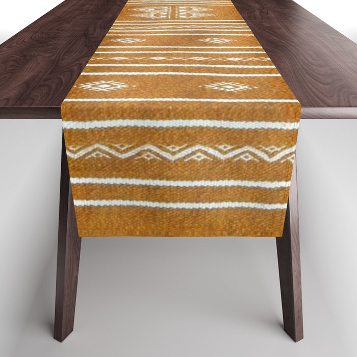 Yellow ochre kilim carpet Table Runner Gallery Image 1