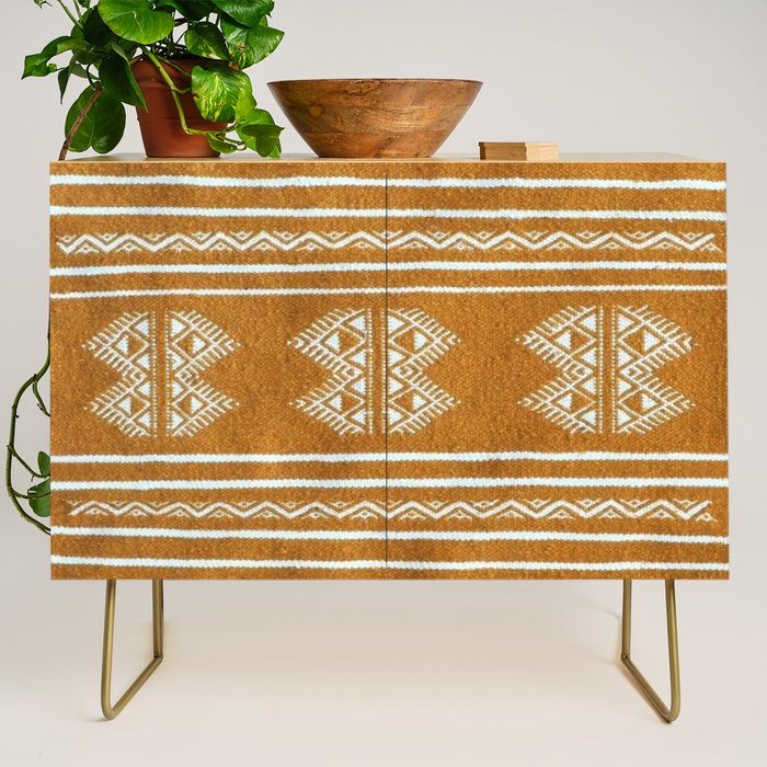 Yellow ochre kilim carpet Credenza Gallery Image 1
