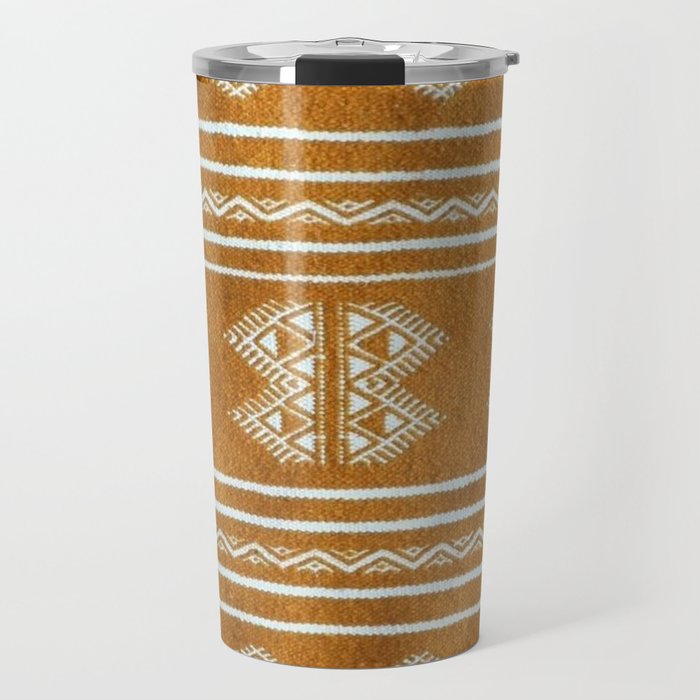 Yellow ochre kilim carpet Travel Mug Gallery Image 1