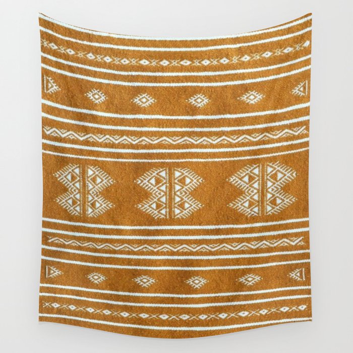 Yellow ochre kilim carpet Wall Tapestry Gallery Image 4