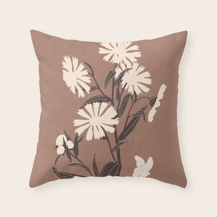 Abstract Flowers 16 Throw Pillow Gallery Image 1