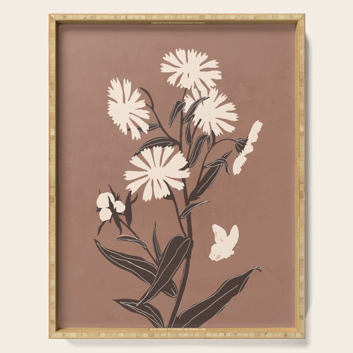 Abstract Flowers 16 Serving Tray Gallery Image 1