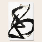 Brushstroke 3 - a simple black and white ink design Cutting Board Gallery Image 1