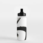 Brushstroke 3 - a simple black and white ink design Water Bottle Gallery Image 2