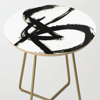 Brushstroke 3 - a simple black and white ink design Side Table Gallery Image 2