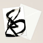 Brushstroke 3 - a simple black and white ink design Stationery Card Gallery Image 2