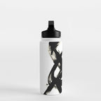 Brushstroke 3 - a simple black and white ink design Water Bottle Gallery Image 3