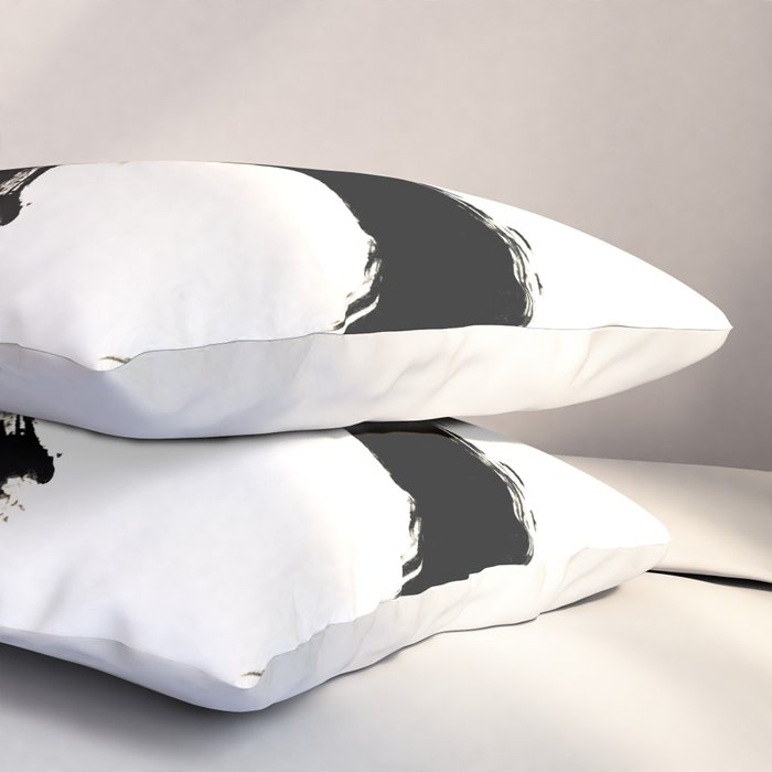Brushstroke 3 - a simple black and white ink design Pillow Sham Gallery Image 3