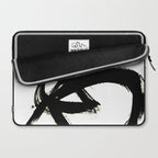 Brushstroke 3 - a simple black and white ink design Laptop Sleeve Gallery Image 2